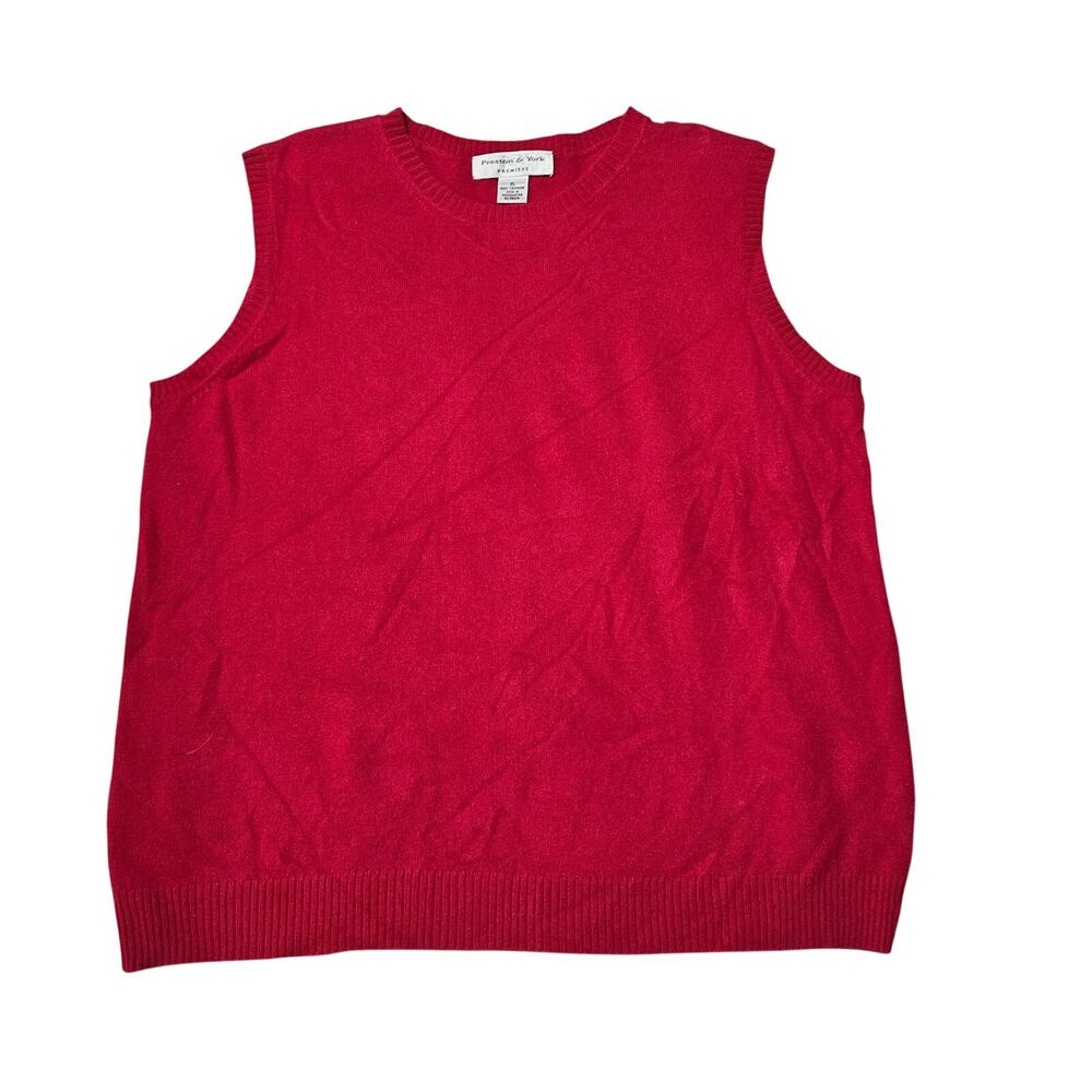 Preston & York Size XL Red Vest 100% Cashmere